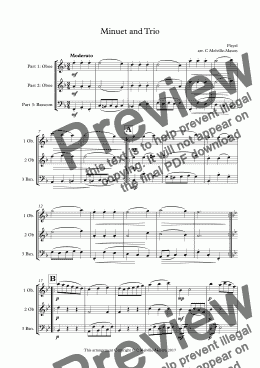 page one of Minuet and Trio (2 oboes and bassoon)