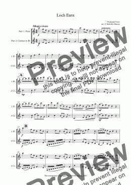 page one of Loch Earn (Flute & Clarinet in B-flat)