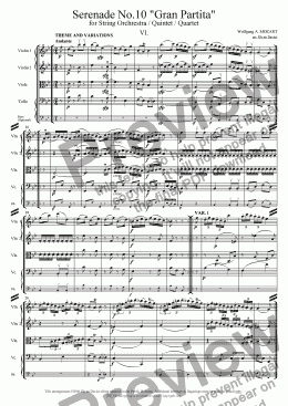 page one of Serenade No.10 "Gran Partita" - 6. Theme and variations