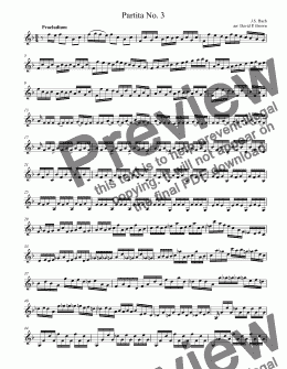 page one of Partita No. 3 1st Movement in F Maj