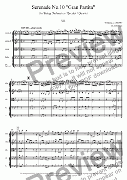 page one of Serenade No.10 "Gran Partita" - 7. Rondo - Allegro molto