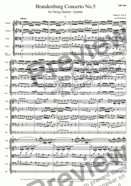 page one of Brandenburg Concerto No.5 - 1. Allegro