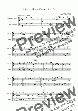 page one of Ottinger Reiter-Marsch - Oboe (Fl) & Bassoon