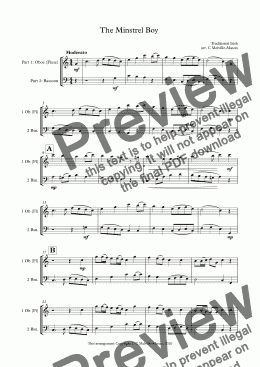 page one of The Minstrel Boy - Oboe (Fl) & Bassoon