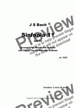 page one of Sinfonia 11
