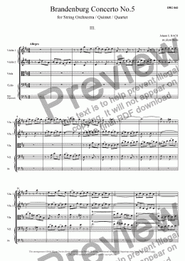 page one of Brandenburg Concerto No.5 - 3. Allegro