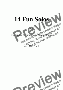 page one of 14 Fun Solos for Tenor Saxophone and Piano