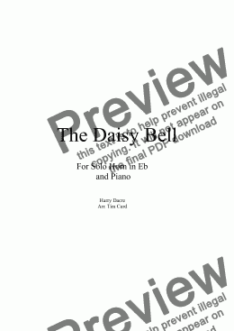 page one of The Daisy Bell for Solo Horn in Eb and Piano
