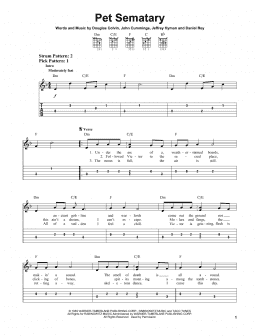 page one of Pet Sematary (Easy Guitar Tab)