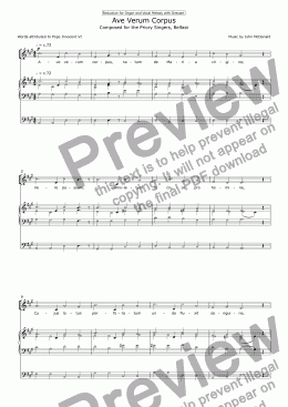 page one of Ave Verum Corpus (Organ accompaniment score)