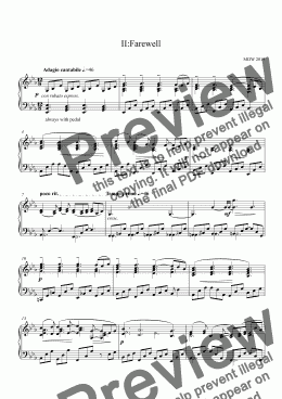 page one of Piano: 5 pieces II:Farewell