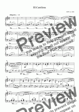 page one of Piano: 5 pieces III:Cantilena