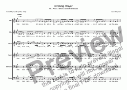 page one of Bonhoeffer's Abendgebet or Evening Prayer (C Major Choral Score)