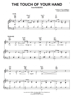 page one of The Touch Of Your Hand (Piano, Vocal & Guitar Chords (Right-Hand Melody))