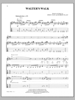 page one of Walter's Walk (Guitar Tab)
