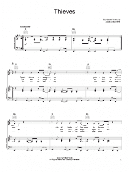 page one of Thieves (Piano, Vocal & Guitar Chords (Right-Hand Melody))