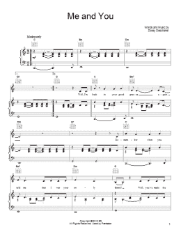page one of Me And You (Piano, Vocal & Guitar Chords (Right-Hand Melody))