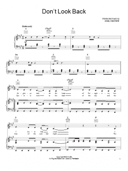 page one of Don't Look Back (Piano, Vocal & Guitar Chords (Right-Hand Melody))