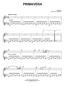 page one of Primavera (Piano Solo)