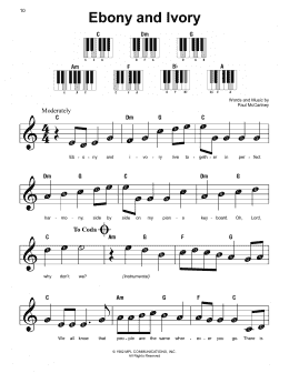 page one of Ebony And Ivory (Super Easy Piano)