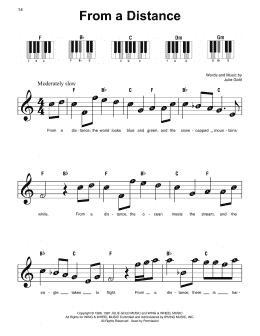 page one of From A Distance (Super Easy Piano)