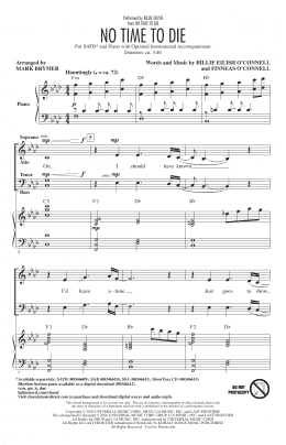 page one of No Time To Die (arr. Mark Brymer) (SATB Choir)