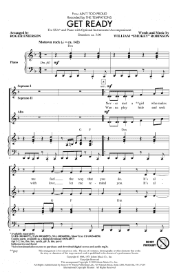 page one of Get Ready (from Ain't Too Proud) (arr. Roger Emerson) (SSA Choir)