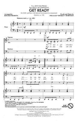 page one of Get Ready (from Ain't Too Proud) (arr. Roger Emerson) (SAB Choir)