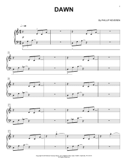 page one of Dawn (Piano Solo)