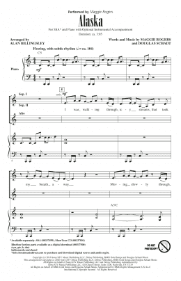 page one of Alaska (arr. Alan Billingsley) (SSA Choir)