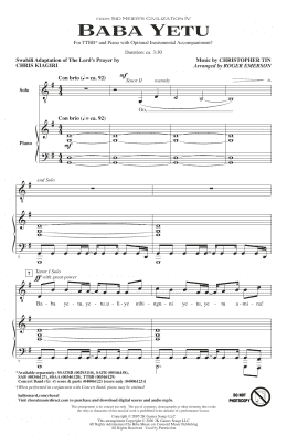 page one of Baba Yetu (from Civilization IV) (arr. Roger Emerson) (TTBB Choir)