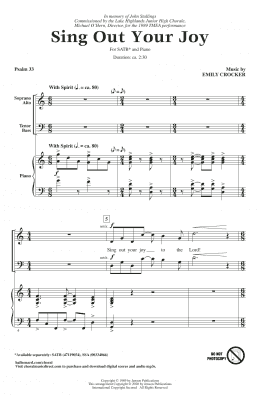 page one of Sing Out Your Joy (SATB Choir)