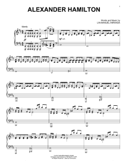 page one of Alexander Hamilton (from Hamilton) (arr. David Pearl) (Piano Solo)