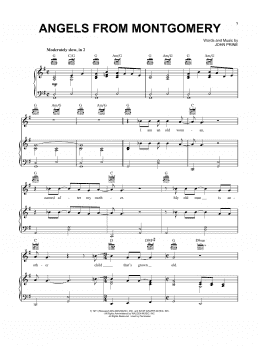 page one of Angels From Montgomery (Piano, Vocal & Guitar Chords (Right-Hand Melody))