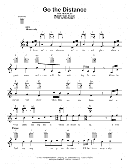 page one of Go The Distance (from Hercules) (Ukulele)