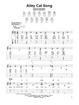 page one of Alley Cat Song (Easy Guitar Tab)