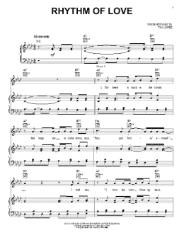 page one of Rhythm Of Love (Piano, Vocal & Guitar Chords (Right-Hand Melody))