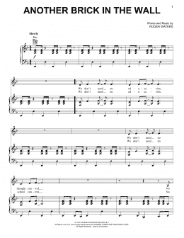 page one of Another Brick In The Wall (Piano, Vocal & Guitar Chords (Right-Hand Melody))