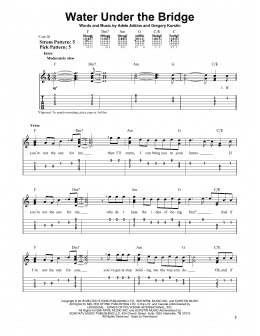 page one of Water Under The Bridge (Easy Guitar Tab)