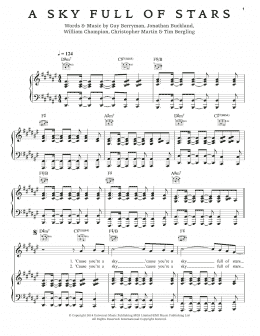 page one of A Sky Full Of Stars (Piano, Vocal & Guitar Chords (Right-Hand Melody))
