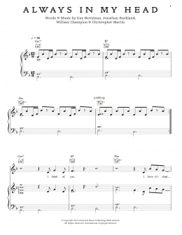 page one of Always In My Head (Piano, Vocal & Guitar Chords (Right-Hand Melody))