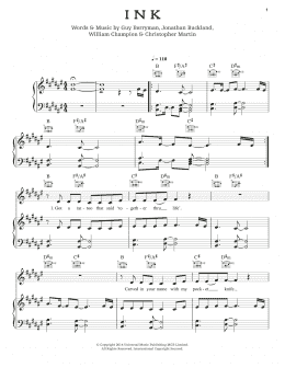page one of Ink (Piano, Vocal & Guitar Chords (Right-Hand Melody))