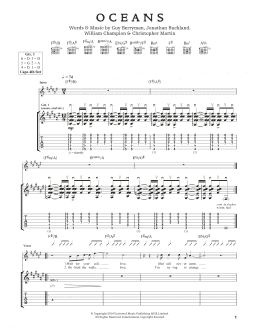 page one of Oceans (Guitar Tab)