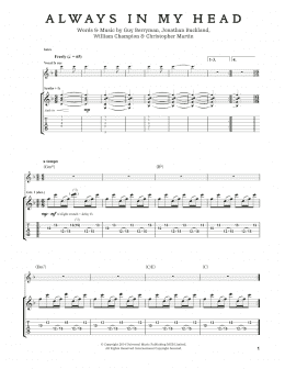 page one of Always In My Head (Guitar Tab)
