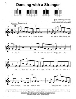 page one of Dancing With A Stranger (Super Easy Piano)