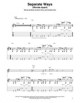 page one of Separate Ways (Worlds Apart) (Guitar Tab (Single Guitar))