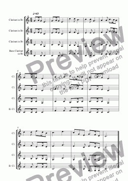 page one of Silent Night (Clarinet Quartet)