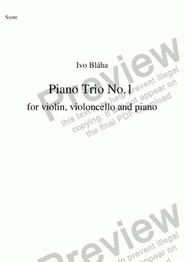 page one of PIANO TRIO No.1 for violin, cello & piano
