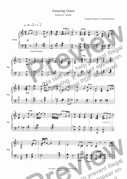 page one of Amazing Grace (Jazz arrangement)