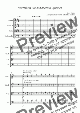page one of Vermilion Sands Staccato Quartet